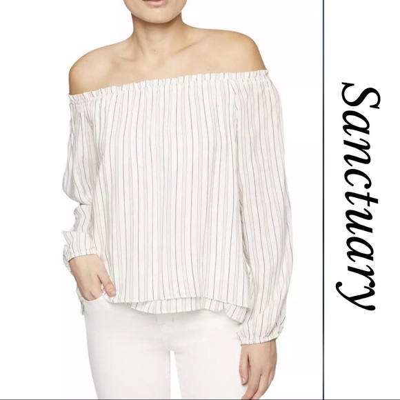 Sanctuary Tops - Sanctuary Chantel Striped Off the Shoulder